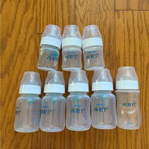 Lot of 8 Philips Avent Anticolic baby milk bottles 9oz 4 oz